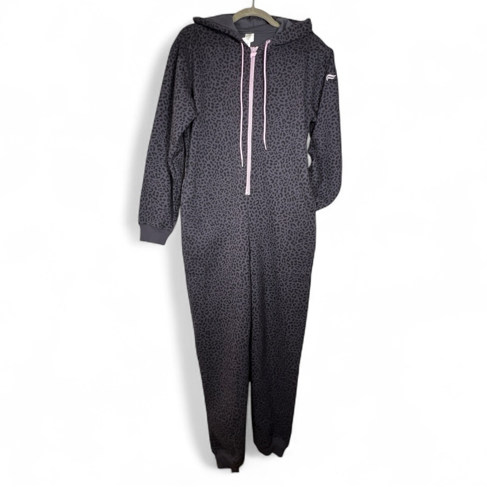 NWT Fabletics Forever Fleece Hooded leopard print pattern lavender zipper Sz XS - Picture 5 of 9
